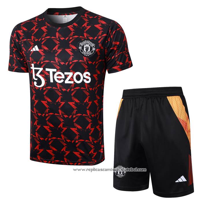 Fato de Treino Manchester United 2024-2025 Manga Curta Vermelho - Calcas Curta